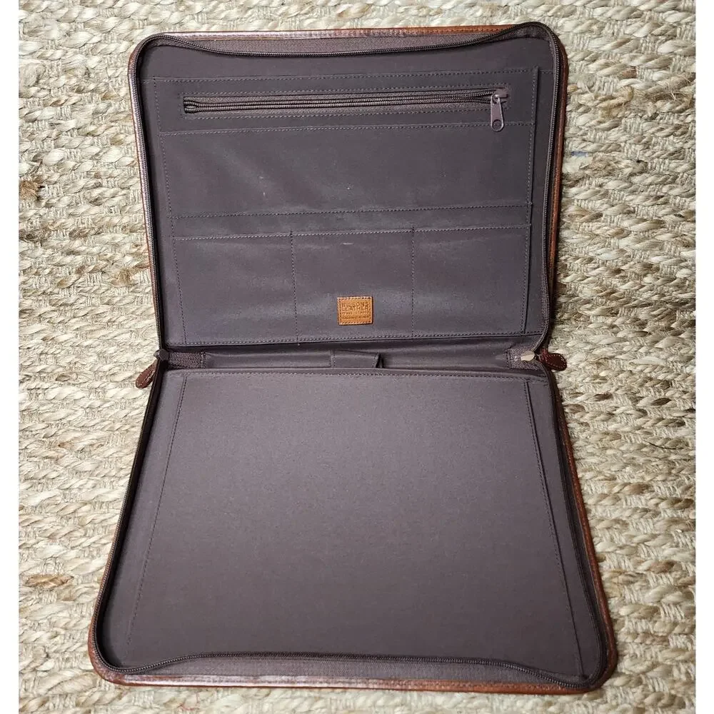 NEW! WILSON's ZIPPER PEBBLE BROWN PELLE STUDIO WORK BUSINESS PORTFOLIO